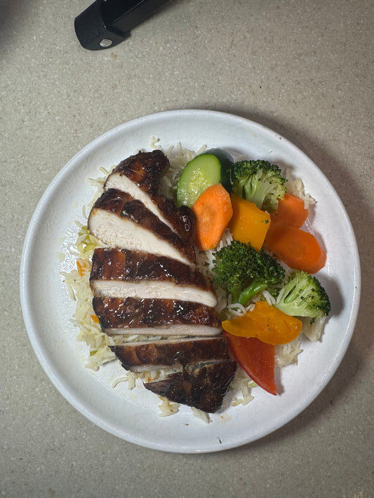 Cherry Balsamic Turkey Zucchini Meatloaf (Serves 4)