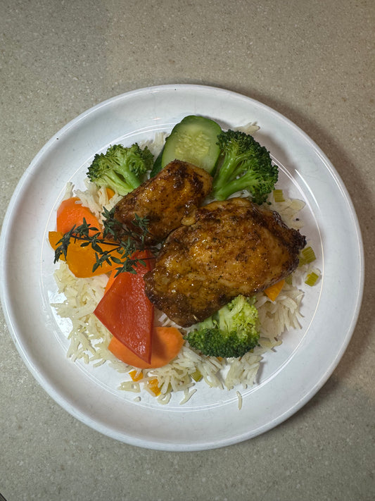 Paprika & Herb Chicken Thighs with Agave Glaze (Serves 4)